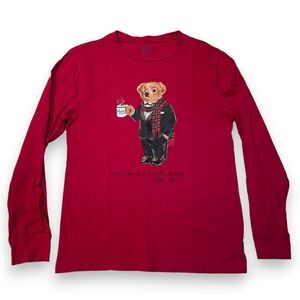 Polo Bear by Ralph Lauren Long-Sleeve T-Shirt – Red (Youth L / Women’s Small)